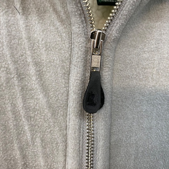 Lauren Ralph Lauren Size PL Grey Suede Like Fleece Sheerling Lined Vest Full Zip - Picture 4 of 9